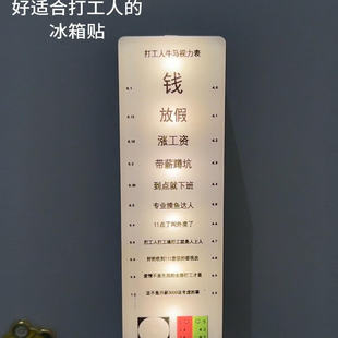 打工人牛马视力表搞笑冰箱贴磁吸小夜灯微缩摆件3d充电迷你小灯箱