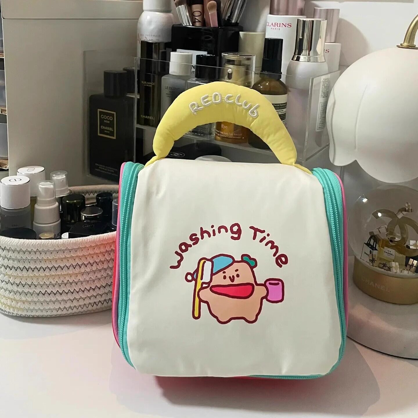 可爱吊挂洗漱手帐护肤品收纳袋女大容量化妆包便携手提旅行收纳包