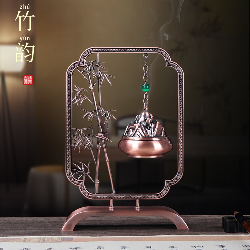 纯铜香炉家用薰香炉檀香炉子香架环香沉香架子倒流香高级吊薰香炉