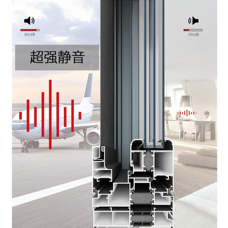 隔音窗防盗一体窗平开式lowe玻璃108断桥铝窗民宿门窗户断桥升级