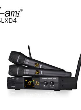 AMI无线麦克风U段一拖二SLXD4话筒小机型演出教学家用唱歌舞台户