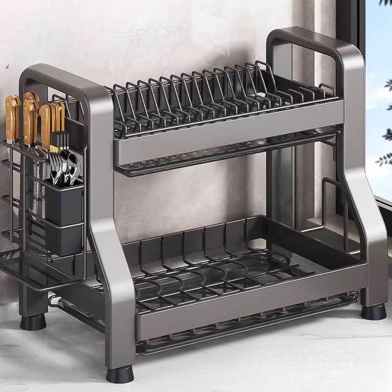 新款厨房置物架碗碟碗盘收纳架沥水架家用多功能放碗架碗筷收纳盒
