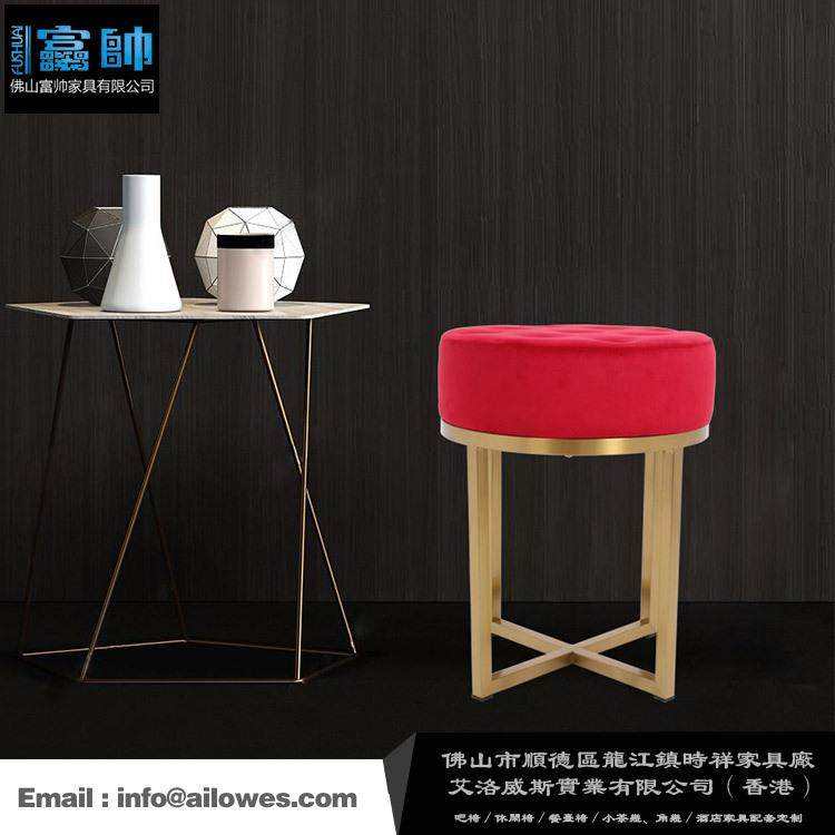 不锈钢拉丝镀金矮凳梳妆凳小圆凳沙发凳圆矮凳,收纳整理,烫衣板及配件,淘宝优惠券,粉丝福利购,淘宝优惠卷