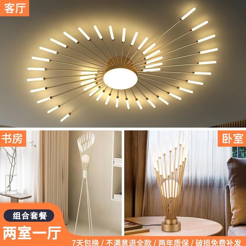 简约客厅吸顶灯落地灯台灯烟花系列大厅高级感餐厅卧室LED灯具