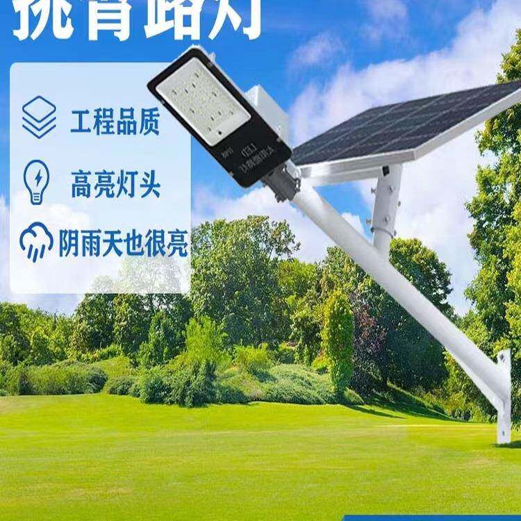 led新农村1米户外太阳能吸墙抱杆超亮工程款挑臂路灯金豆灯头全套