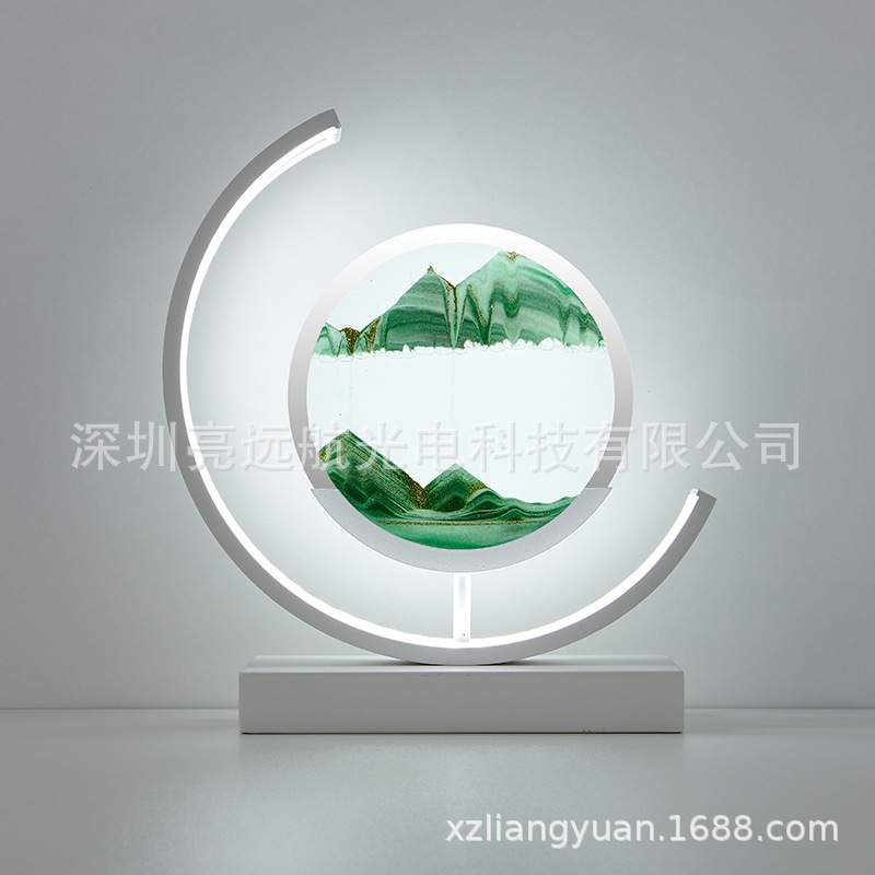 流沙画台灯沙漏摆件客厅卧室床头轻奢家居装饰小夜灯高级教师节礼图片