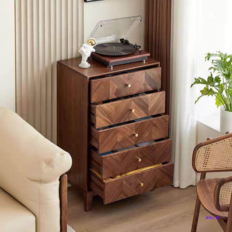 北美黑胡桃木五斗柜北欧实木斗柜卧室收纳储物柜客厅靠墙抽屉柜,收纳整理,烫衣板及配件,淘宝优惠券,粉丝福利购,淘宝优惠卷