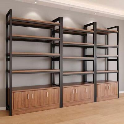 多层置物架落地收纳架带柜门储物展示架子家用柜子便利店商超货架