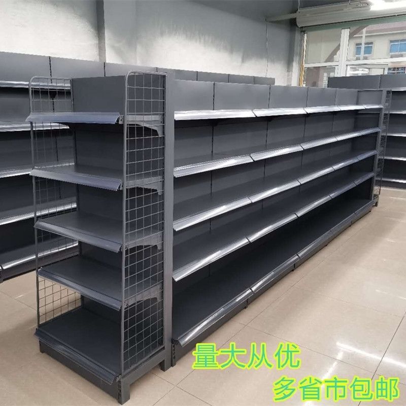 双面加厚超市货架便利店小卖部文具店中岛展示架商场单双面货架子