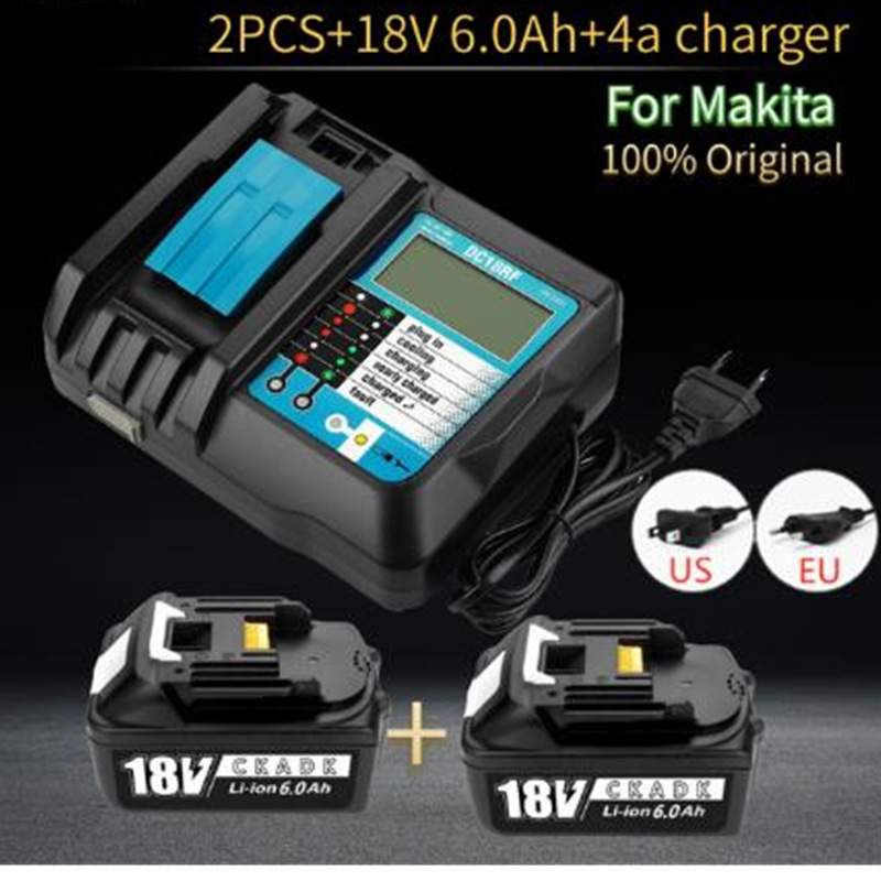 18V 6000mAh/8000mAh/8800mah BL1860锂离子18v电池组 +充电器