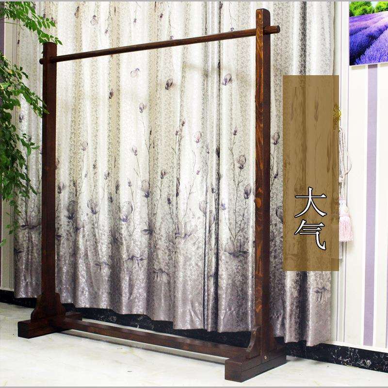 落地挂衣服架子中古风新中式简约服装店立架复古衣架实木展示衣架