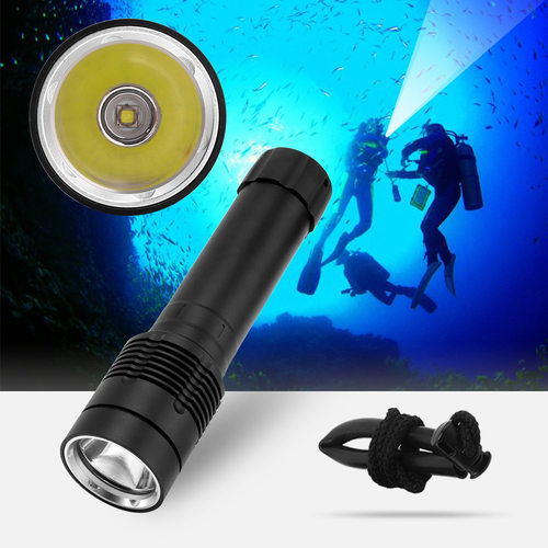 LED XM-L2 26650充电 潜水手电筒 diving flashlight 100m