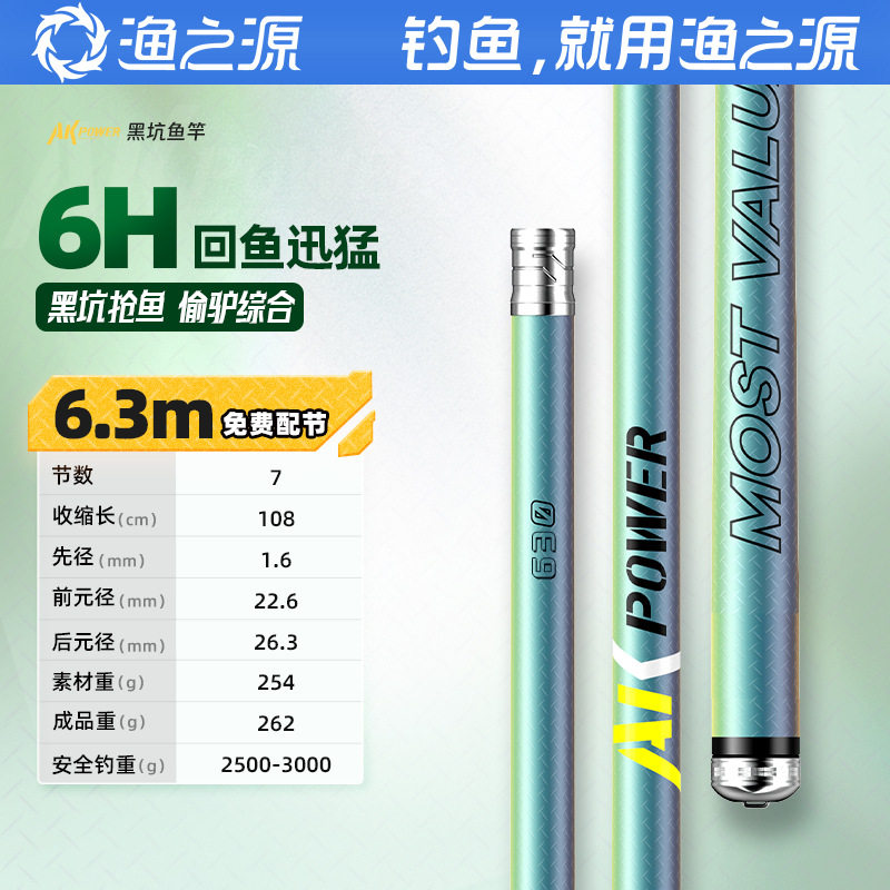 渔之源AK黑坑鱼竿钓鱼竿黑坑手杆超轻超硬碳素鲤鱼竿鲫鱼竿台钓竿