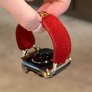 适用苹果手表表带11毛呢环形扣手镯款 9pro红米6 iwatch10华为FIT4