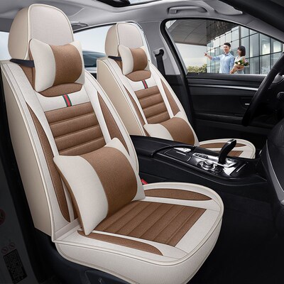 18/2019款北汽新能源EC3灵秀版专用座垫亚麻全包围汽车坐垫布座套