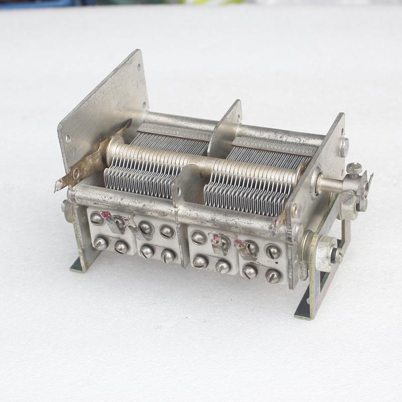 高Q拆机老货2*26PF-810PF带固定底座支架双联可变可调可电容器DIY