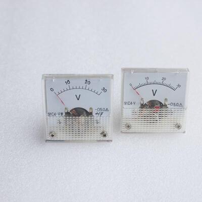 全新 91C4  30V 直流电表 小型电压表DIY表头  全新退役DIY表头
