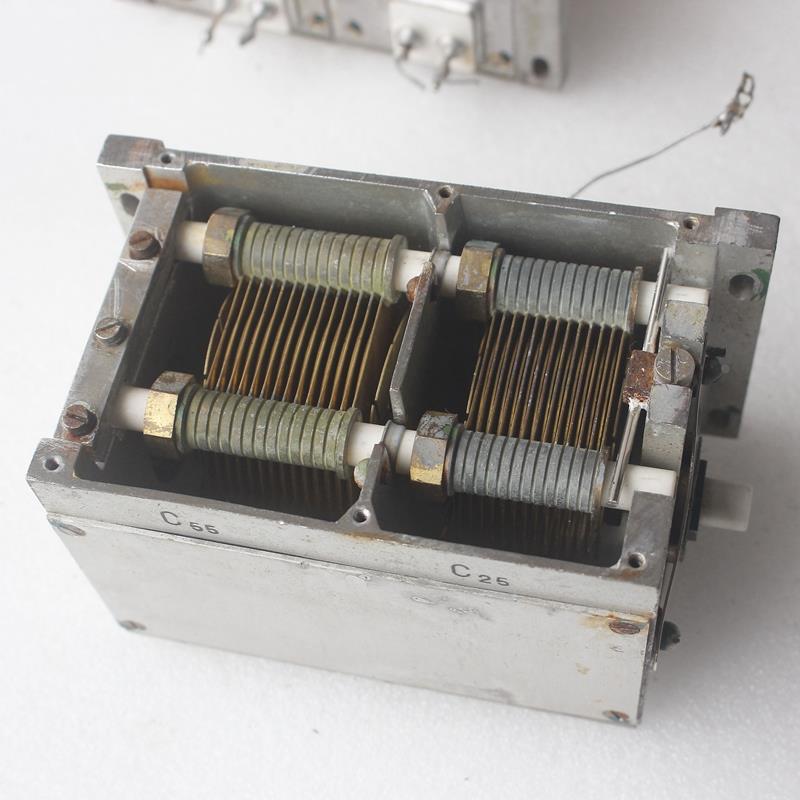 陶瓷轴拆机黄铜片断柄断外接头35-300PF左右双联可变电容器单只价