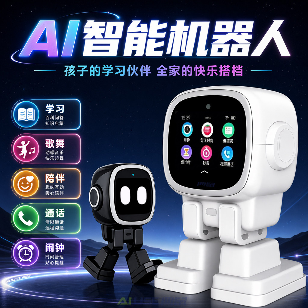 AI智能机器人语音对话歌舞表演行走视频通话情感陪伴学习机玩具