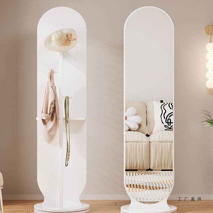 旋转穿衣镜落地挂衣架镜子一体全身镜卧室衣帽架立式可移动试衣镜
