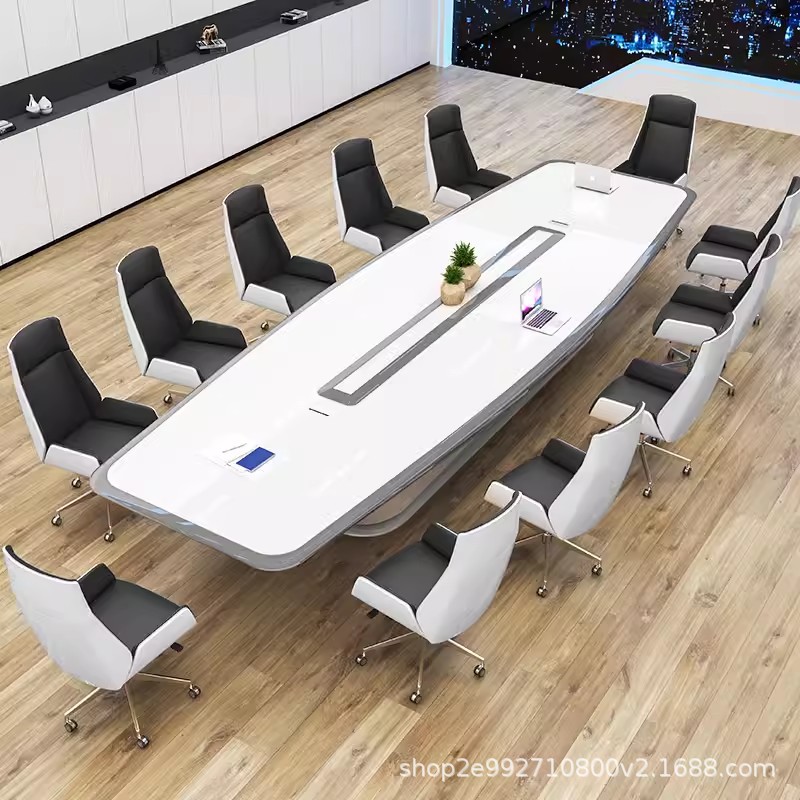 简约现代烤漆会议桌椅组合