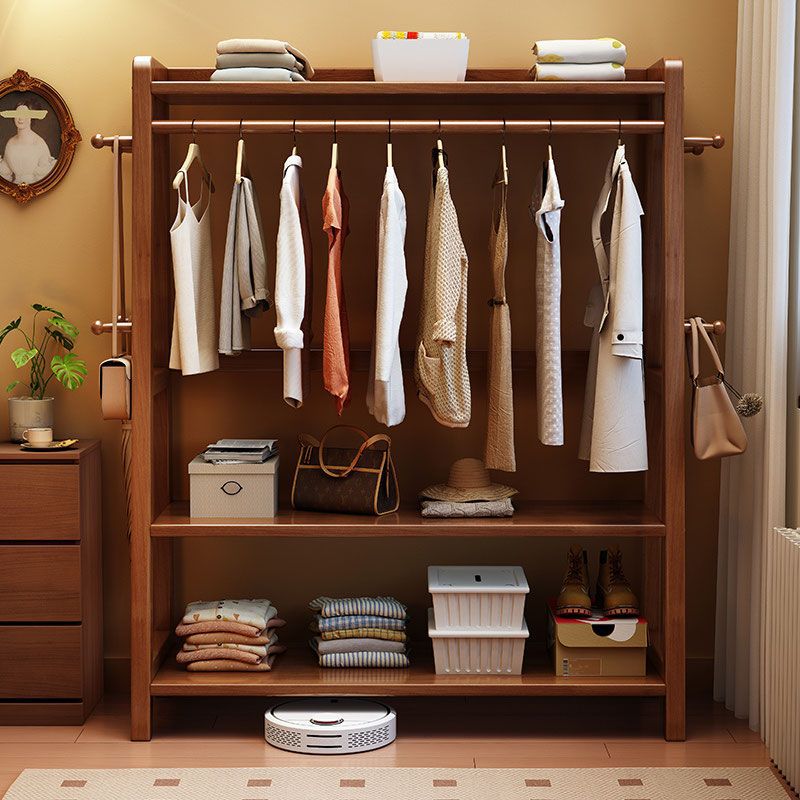 全实木落地衣帽架客厅卧室收纳
