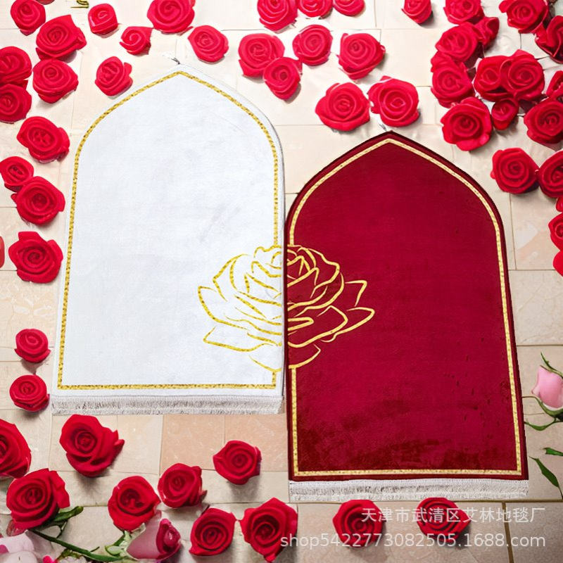 简约纯色地毯情侣款套装海绵加厚法兰绒地垫防滑印花地毯地垫