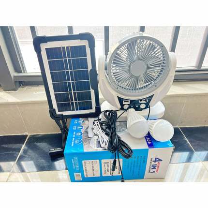 现货厂家直销6寸&8寸太阳能充电风扇多功能风扇家用LED台扇桌面风