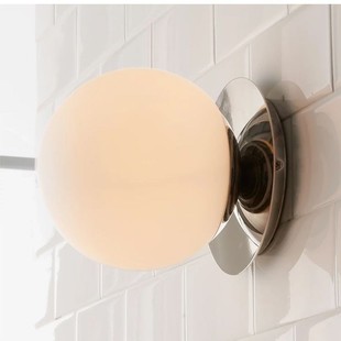 银色玻璃球壁灯咖啡店吸顶简约中古过道阳台入户玄关床头灯镜前