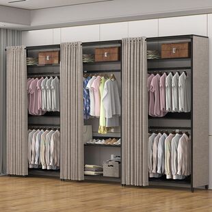 衣帽架落地卧室客厅轻奢多功能组合家用收纳加粗鞋架柜一体挂衣架