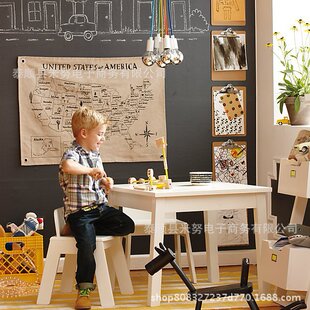 北欧儿童桌椅套装全实木结构INS儿童桌椅幼儿园桌椅套