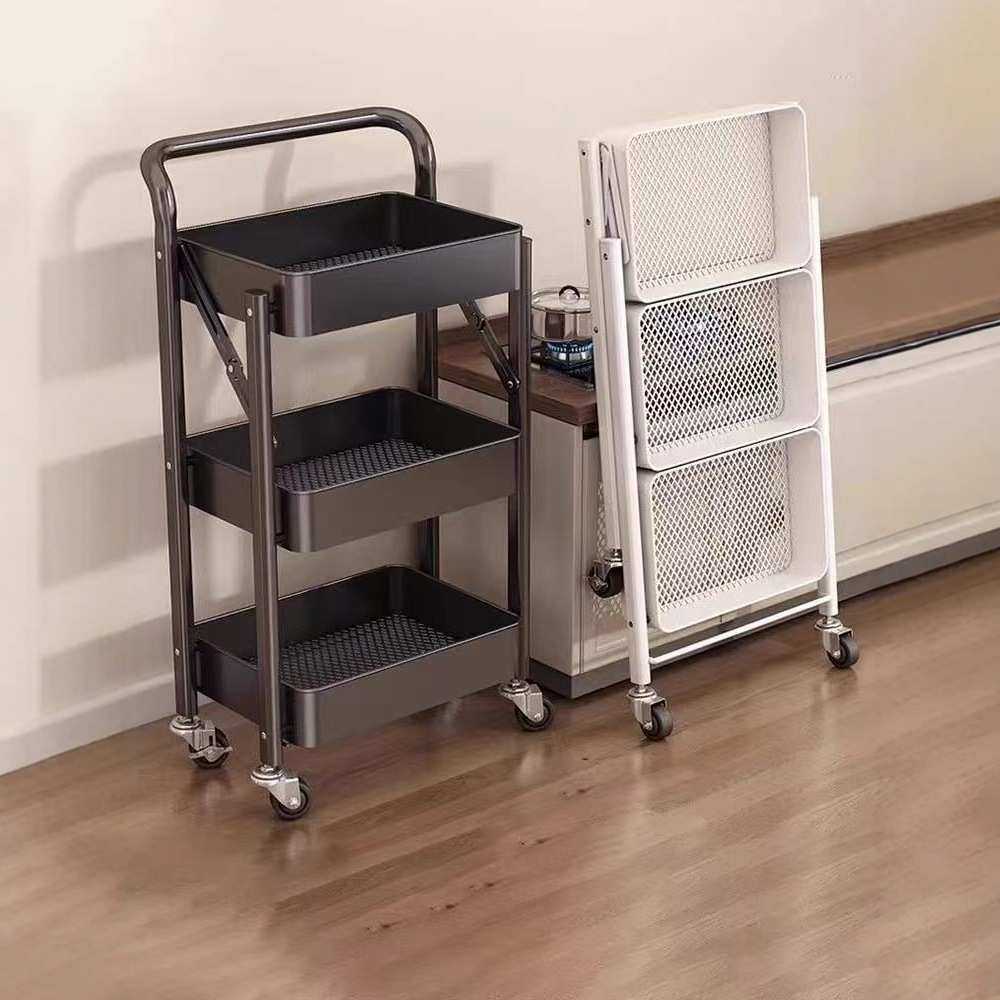 新款可折叠小推车多层零食置物架厨房卧室卫生间可移动手推收纳架,金属材料及制品,其他金属制品,淘宝优惠券,粉丝福利购,淘宝优惠卷