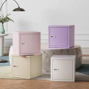 小型铁皮柜家用卧室密码锁学生利克胡保险箱小型桌上收纳柜储物柜