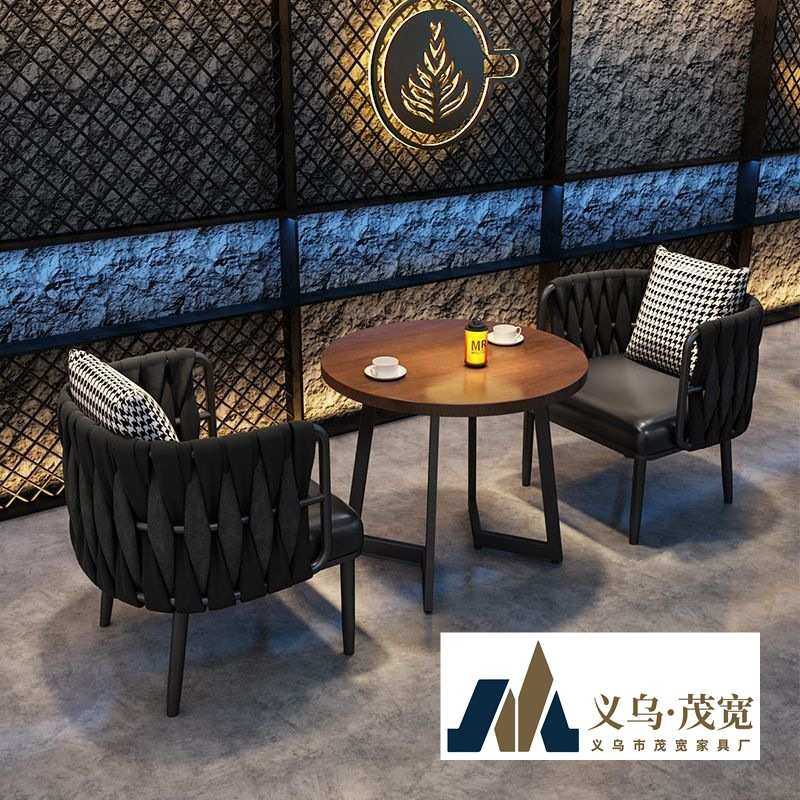 工业风小酒馆咖啡厅桌椅组合休闲甜品奶茶店西餐厅茶楼商用沙发椅