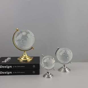 北欧创意迷你水晶地球仪摆件客厅卧室玄关桌面样板房软装家居饰品