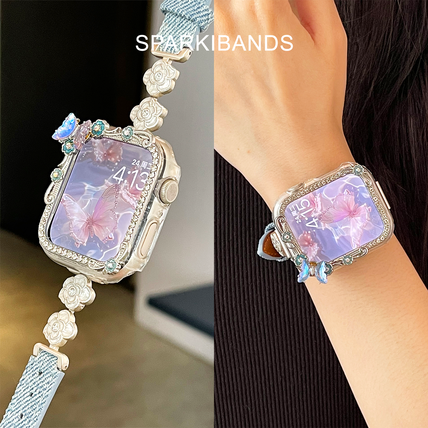 适用于iwatch9代苹果s8手表7蝴蝶