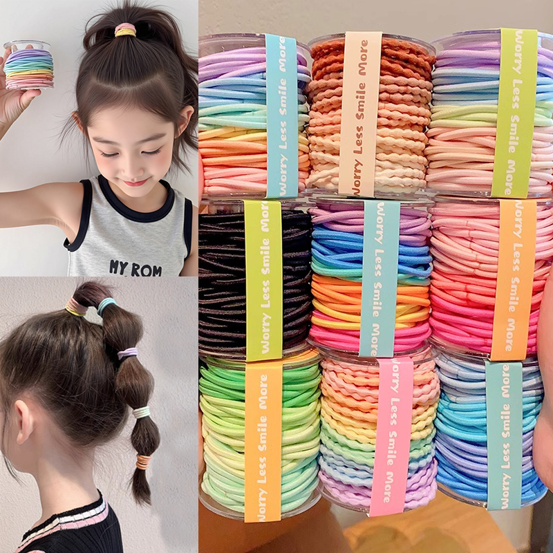 女孩彩色马尾头绳2025新款高端儿童发绳高弹力发圈可爱宝宝橡皮筋