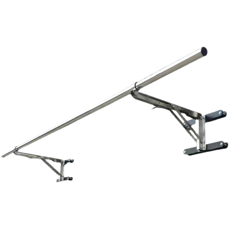 不锈钢高层晒被子神m器阳台可折叠免打孔防盗网晾衣架家用单杆双