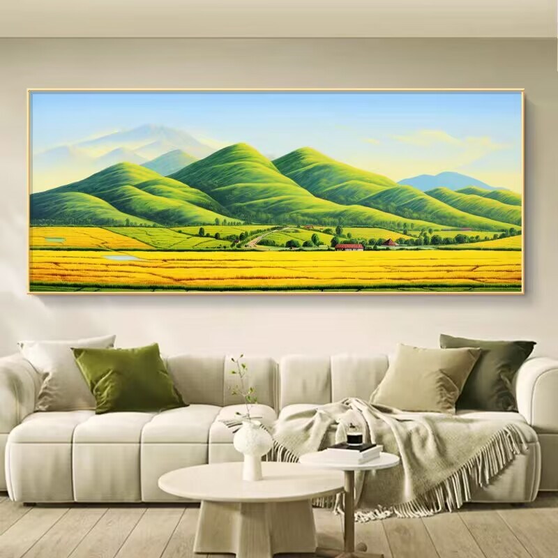 有山无水靠e山图客厅沙发背景墙装饰画巨人山风景挂画办公室风水