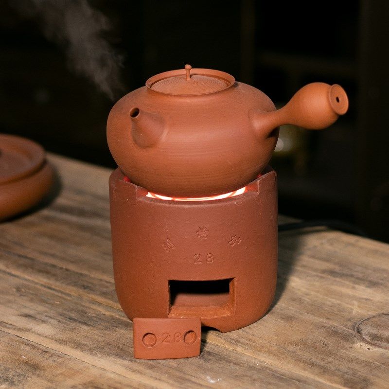 功夫茶炉迷你小巧家用复古电陶热丝炉红泥炉砂铫壶烧水.煮茶炉套