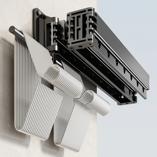 可折叠晾衣架隐形伸缩晾衣杆壁y挂阳台室内窗台收缩晒被子家用神