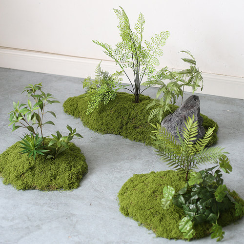 仿真苔藓c室内软装微景观套装组合橱窗过道假青苔绿植造景布置装
