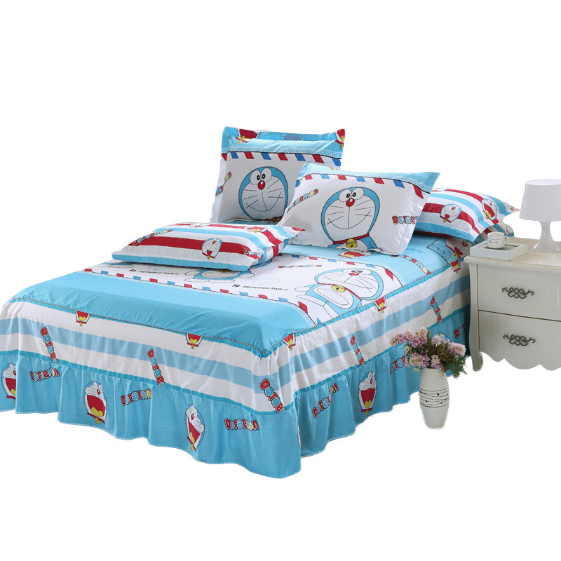 儿童纯棉床裙可爱卡通男孩10t0%全棉床罩女孩单件1.8 1.5米1.2m床