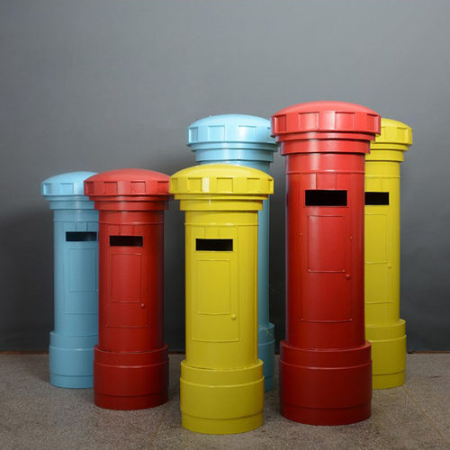 特大号英伦复古h邮筒模型摄影道具家居软装饰摆件铁皮邮政信箱摆