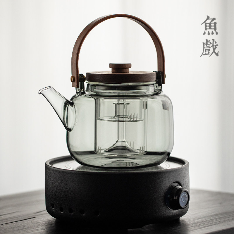 玻璃蒸煮茶壶一体内胆大容量煮茶器烧G水壶日式电陶炉套装功夫茶,餐饮具,茶壶,淘宝优惠券,粉丝福利购,淘宝优惠卷