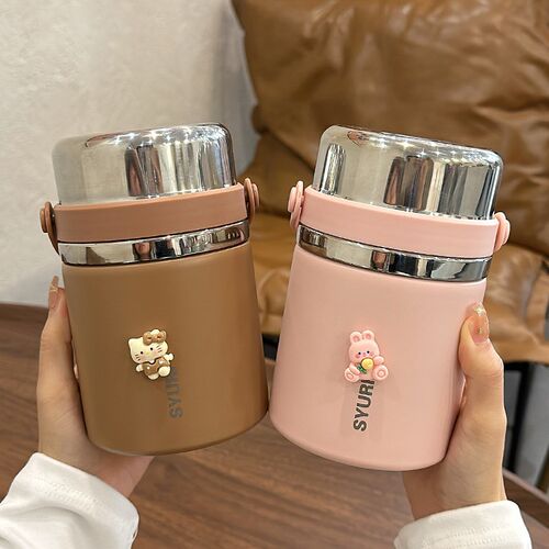焖烧杯银耳羹带盖勺宽口大容量上C班族保温饭盒早餐杯手提焖烧壶