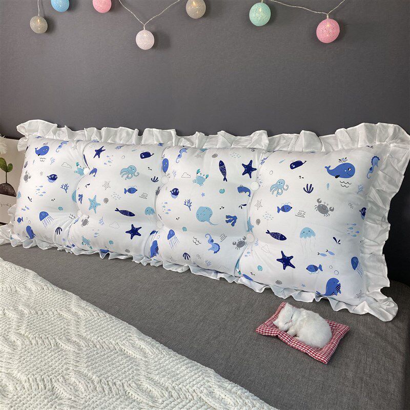 ins韩式全棉床头靠垫大靠背 榻榻C米双人床靠枕公主软包大抱枕可