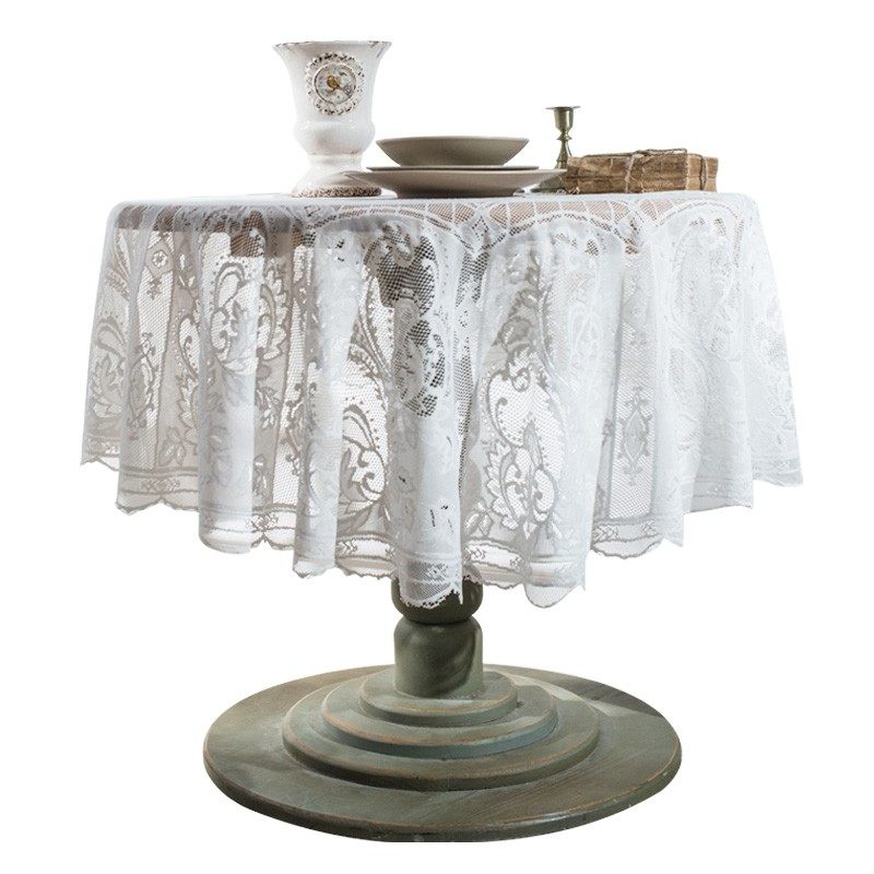 法式蕾丝纱镂空圆桌台布ins风桌布茶几Q纯色餐桌布柜子盖巾,居家布艺,桌布,淘宝优惠券,粉丝福利购,淘宝优惠卷