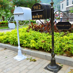 欧式铁艺别墅信箱信报箱邮筒室外防雨收件箱明信片箱X婚庆道具邮