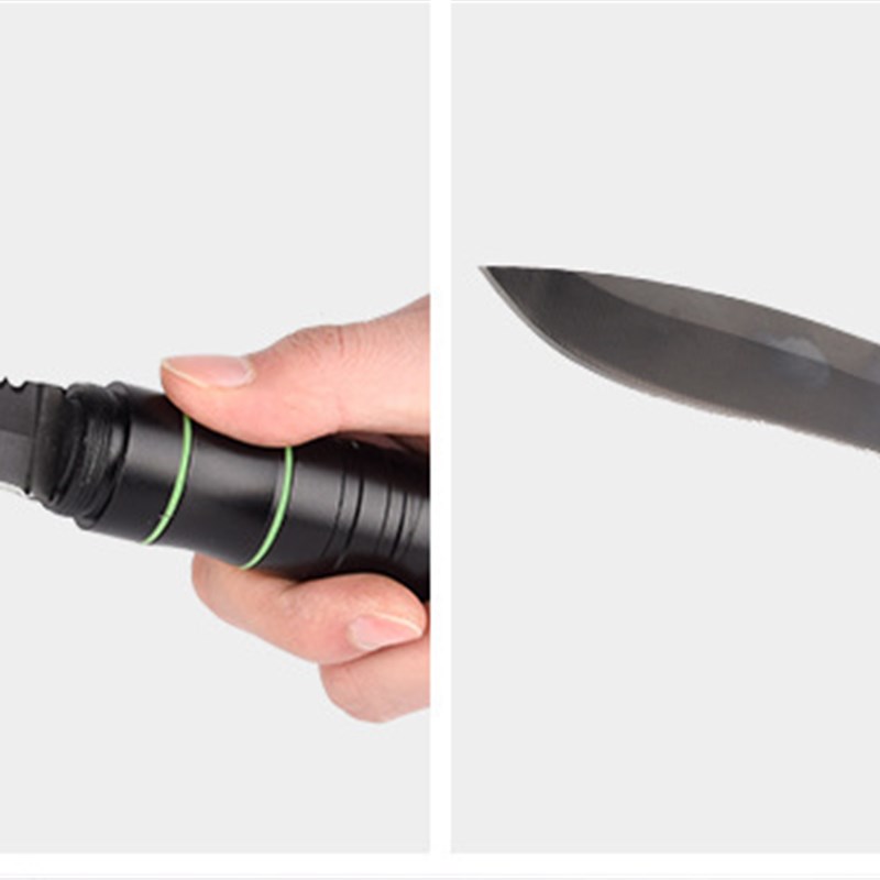 探露强光手e电筒户外带刀带锤子隐藏式防身变焦可充电照明家用手